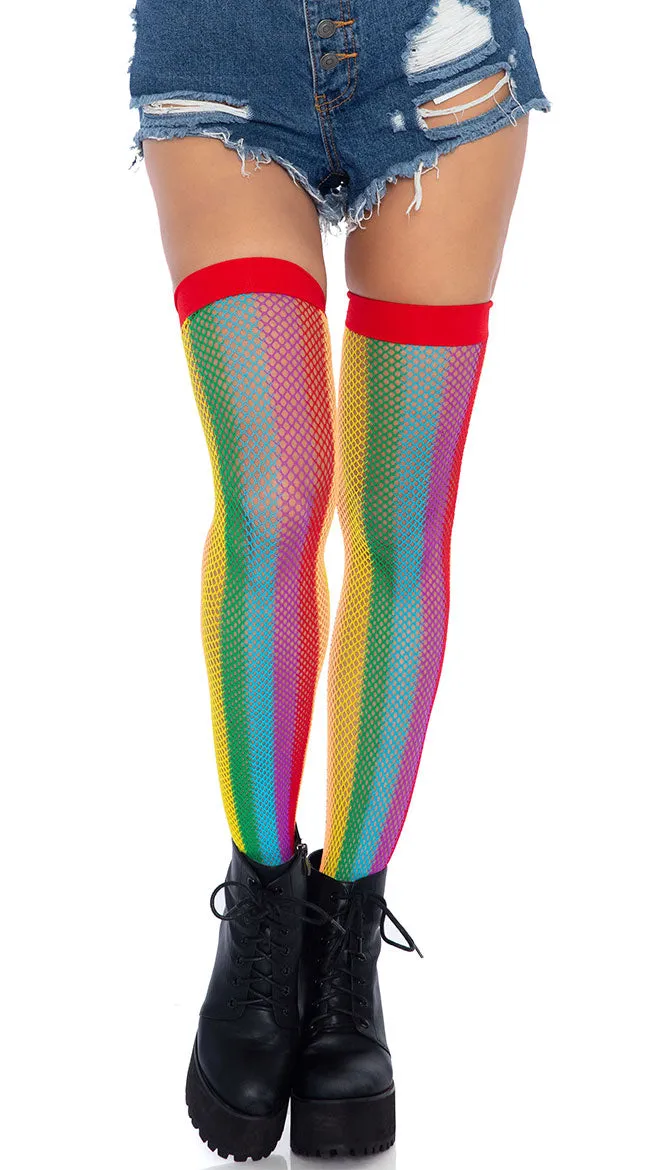 Rainbow Love Thigh High Stockings