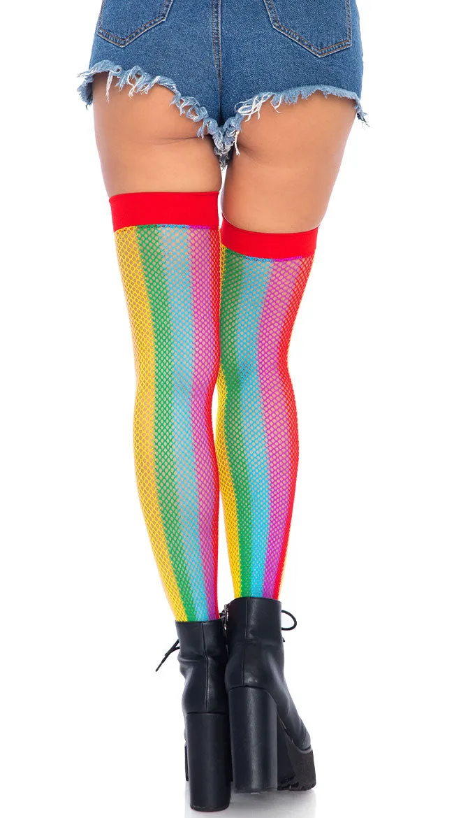 Rainbow Love Thigh High Stockings