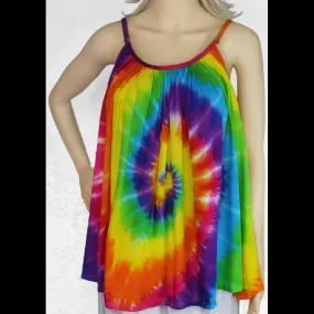 Rainbow Spiral Tie-Dye Cami Top