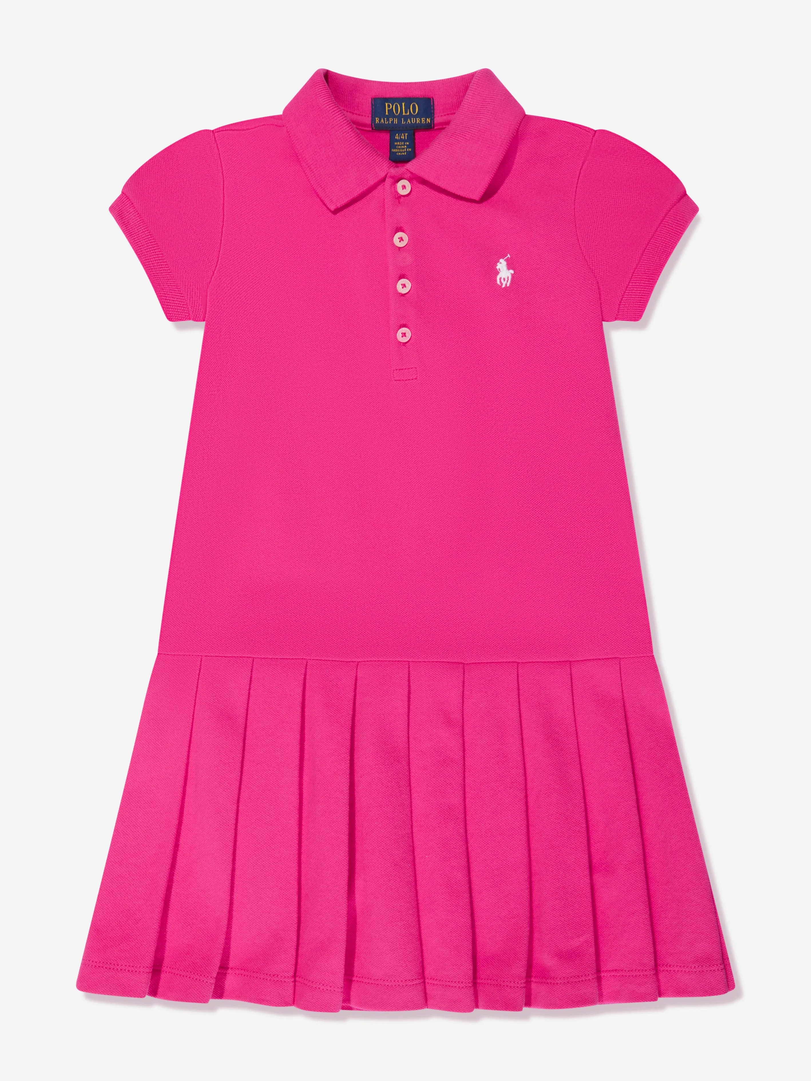 Ralph Lauren Girls Polo Dress in Pink