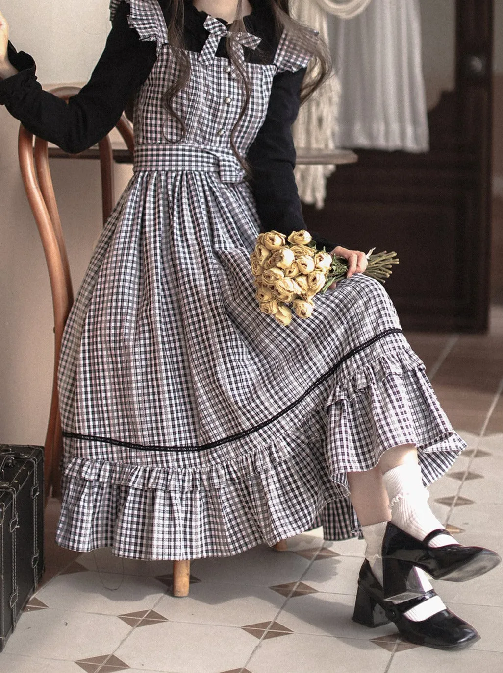 Ruffle Ruffle Skirt Suspender   Top Check