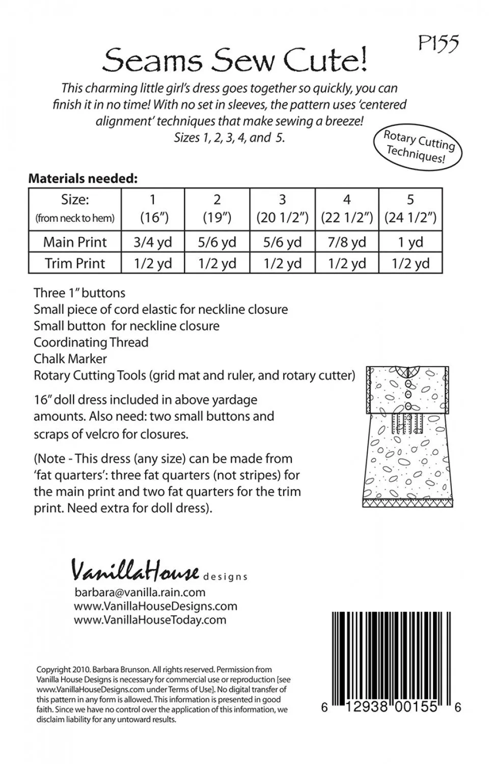 Seams Sew Cute Girls Dress Sewing Pattern