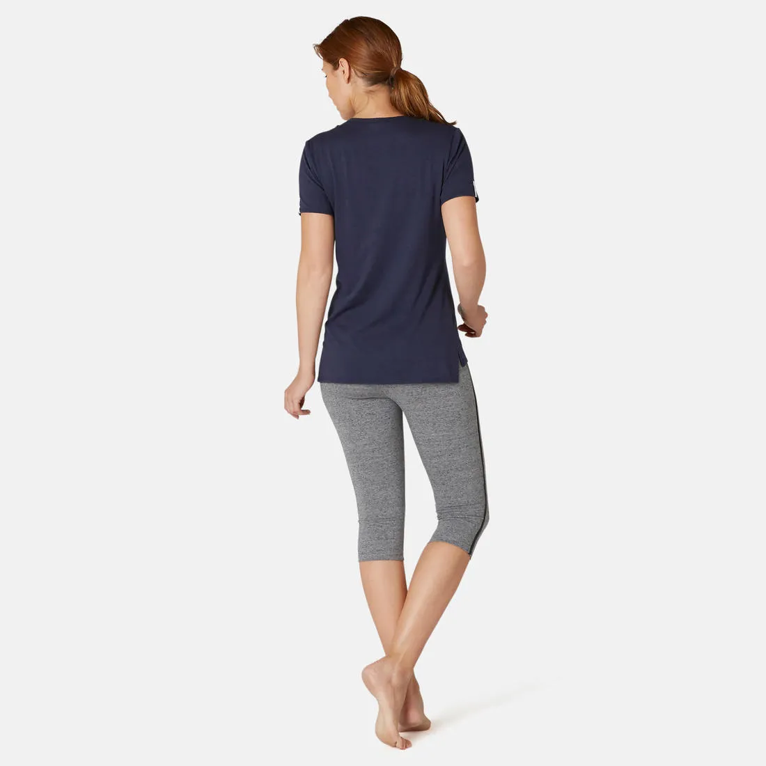 Stretchy Cotton Fitness Cropped Bottoms - Black