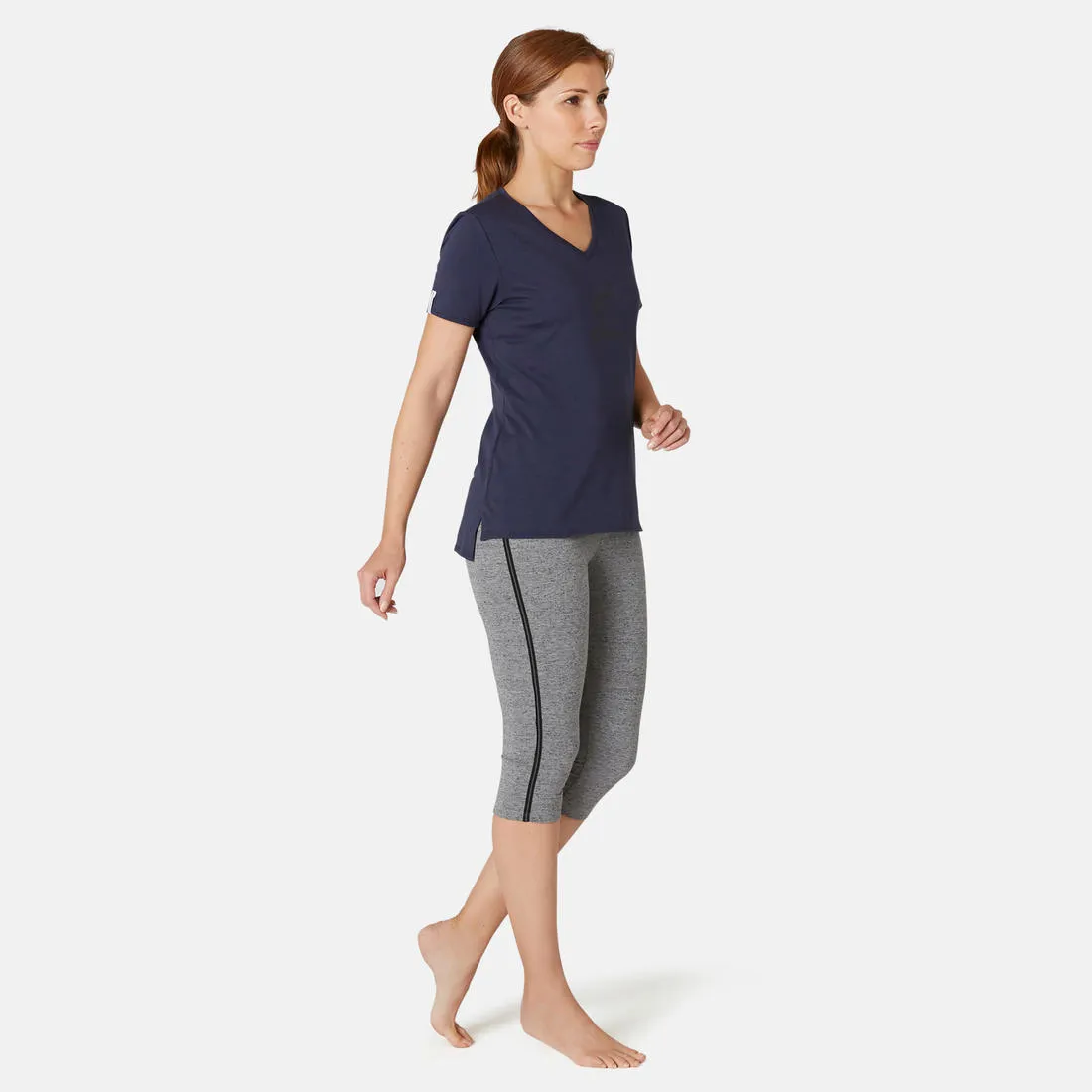 Stretchy Cotton Fitness Cropped Bottoms - Black