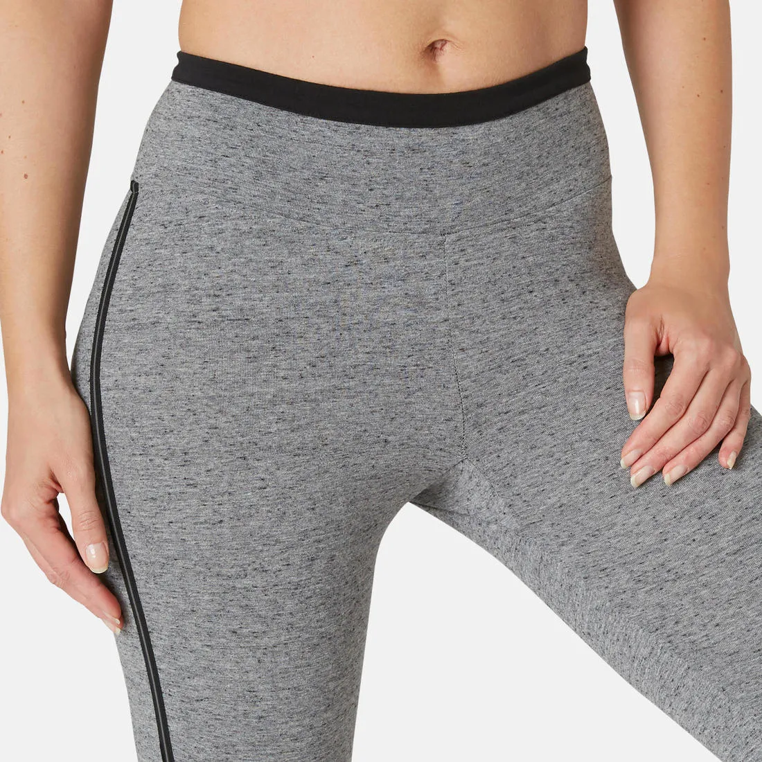 Stretchy Cotton Fitness Cropped Bottoms - Black