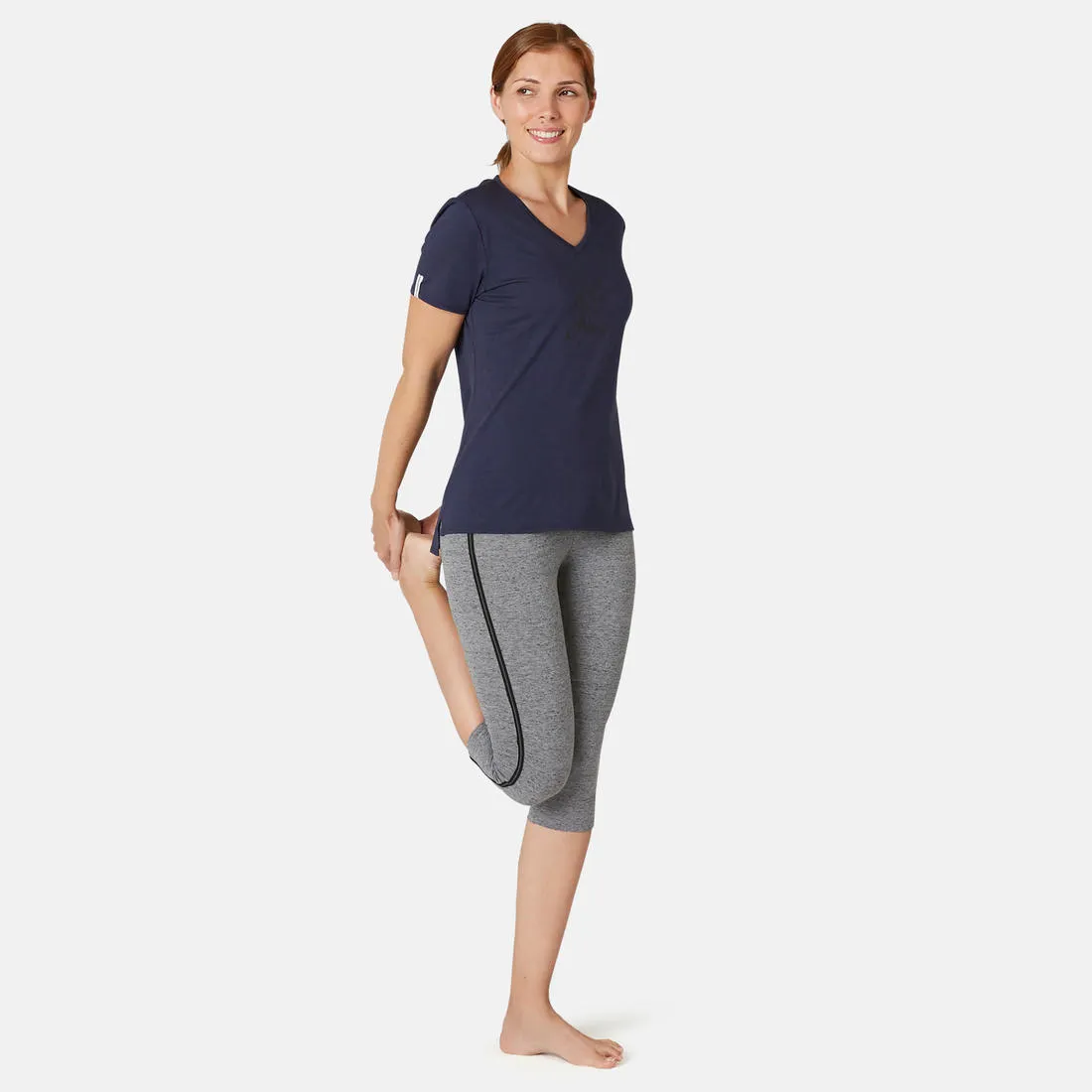 Stretchy Cotton Fitness Cropped Bottoms - Black