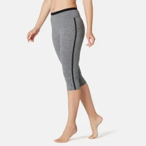 Stretchy Cotton Fitness Cropped Bottoms - Black