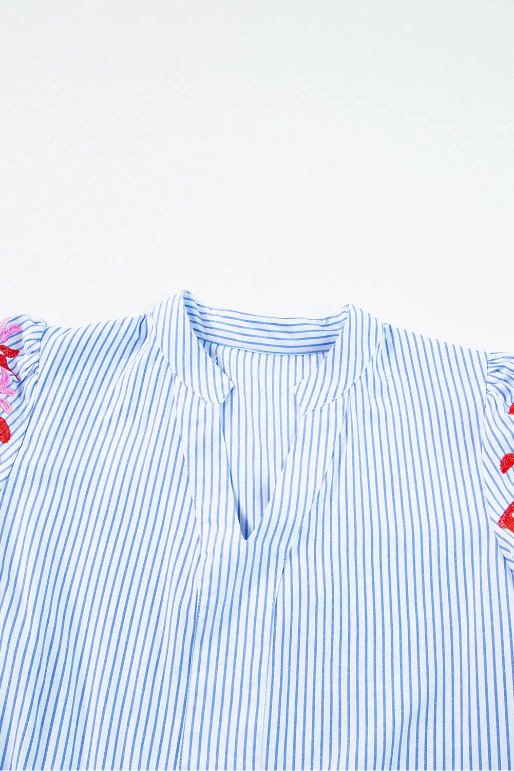 Stripe Blue Multicolor Pink Floral Tier Dress