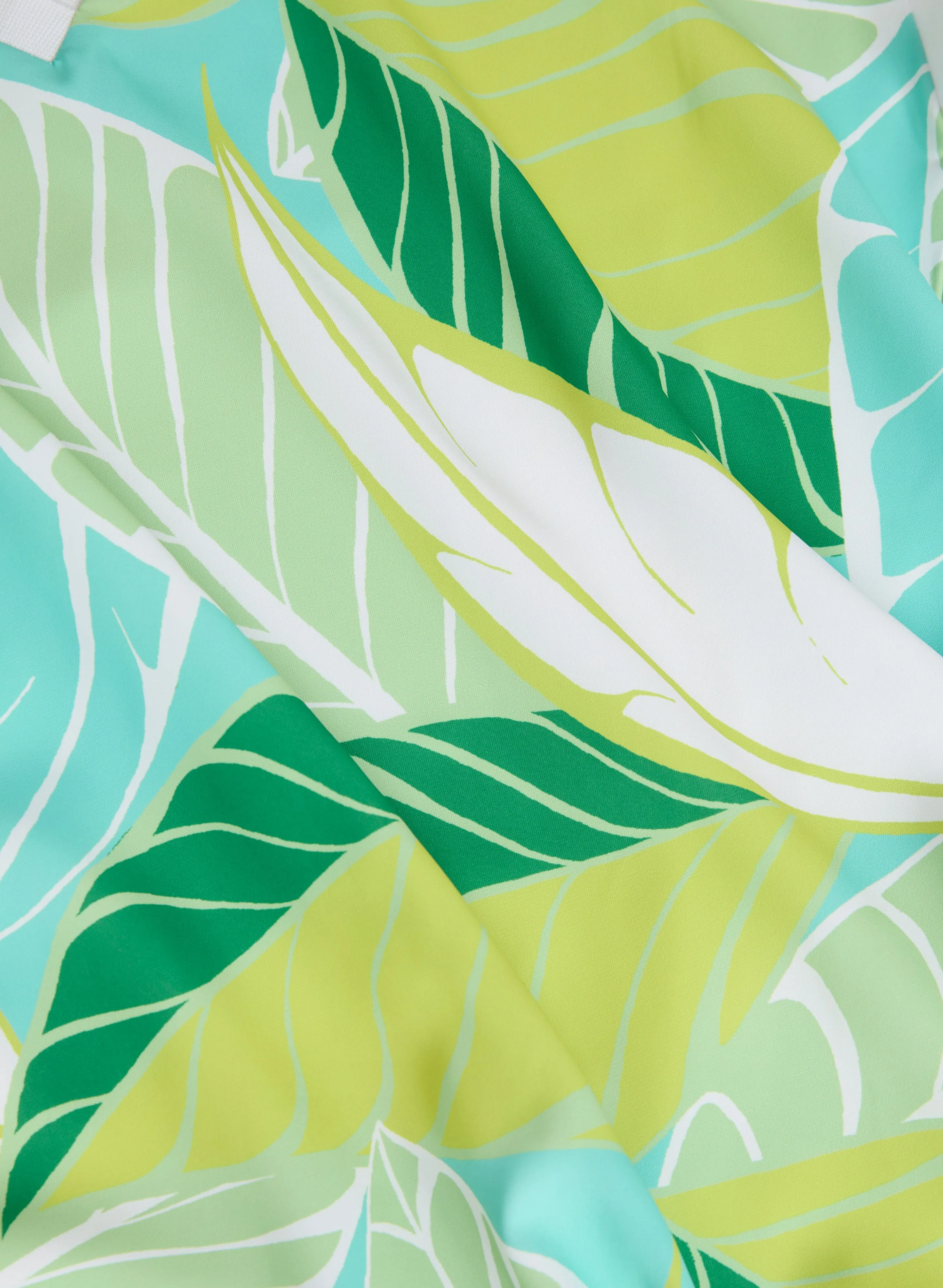Tied-Hem Leaf Print Top