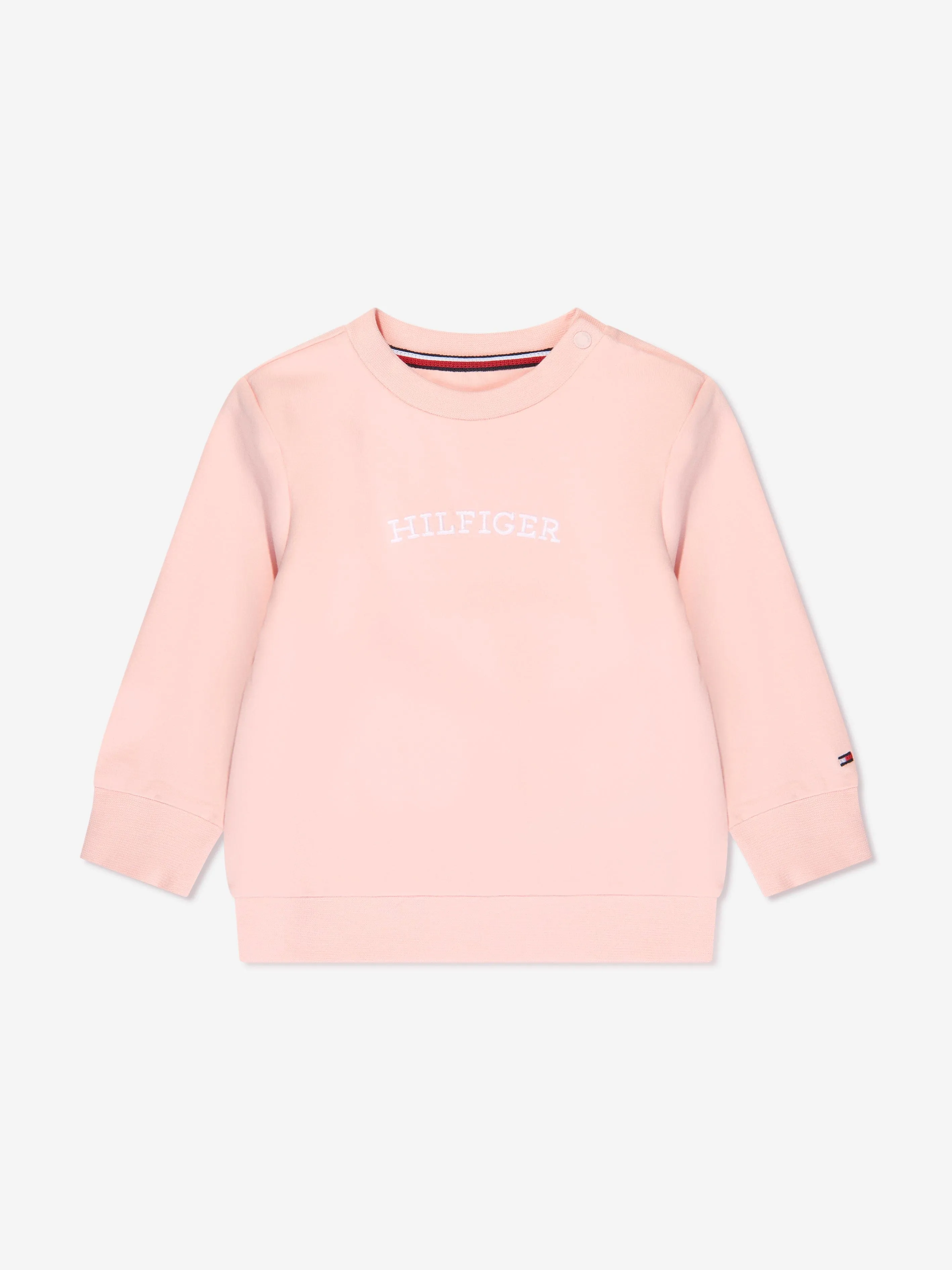 Tommy Hilfiger Baby Girls Curved Monotype Tracksuit in Pink