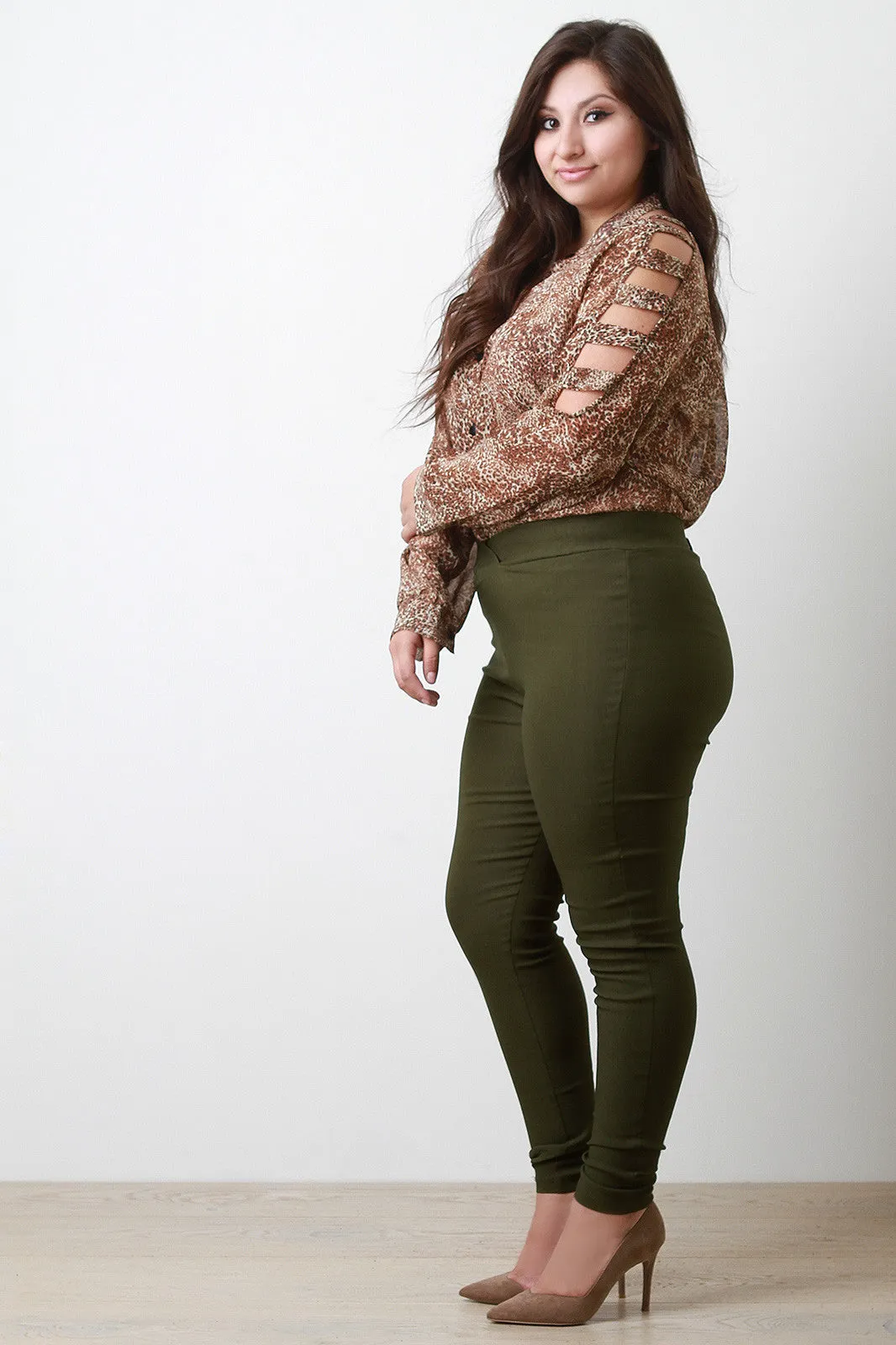 Tulip Waist Stretchy Skinny Pants