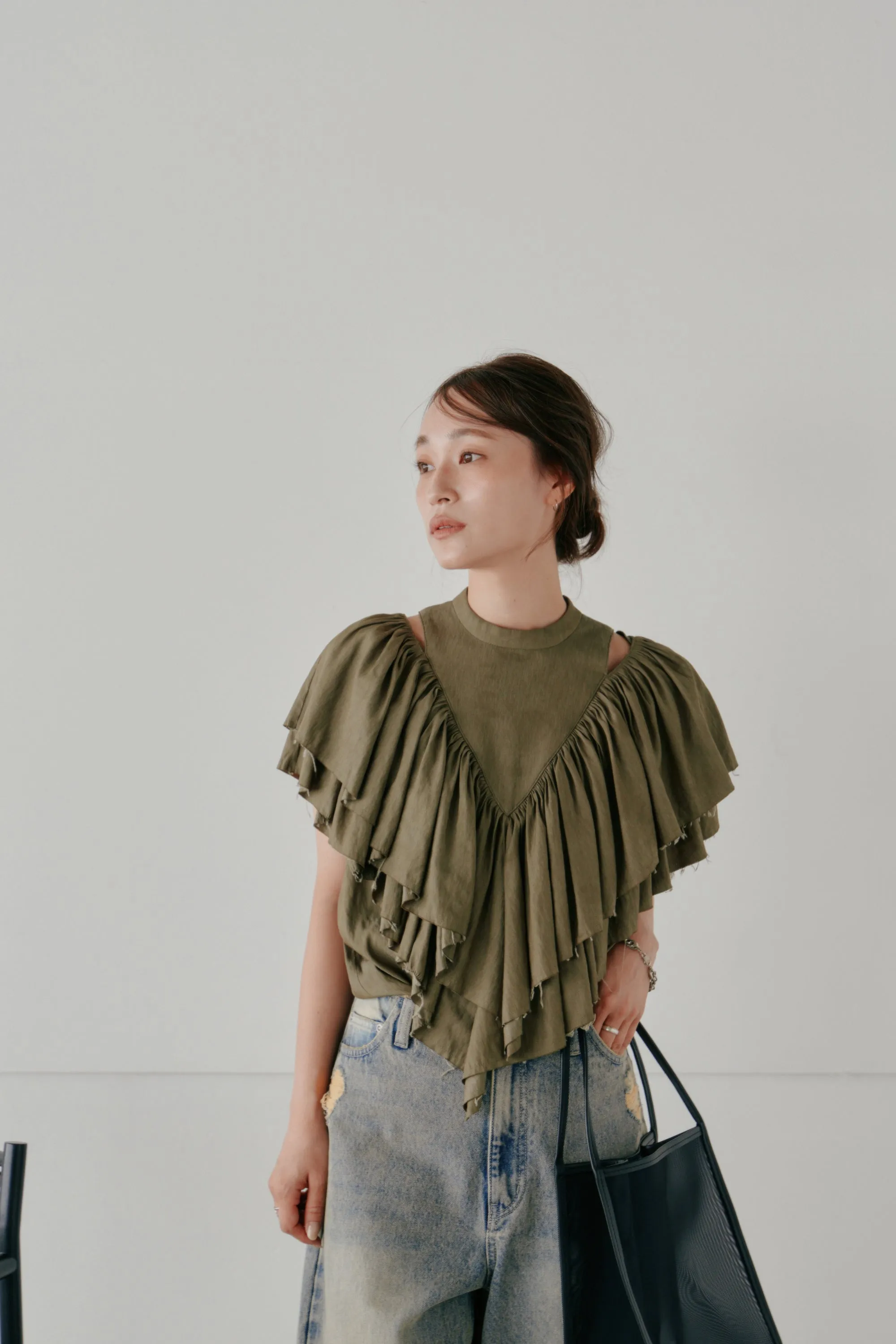 volume ruffle tops