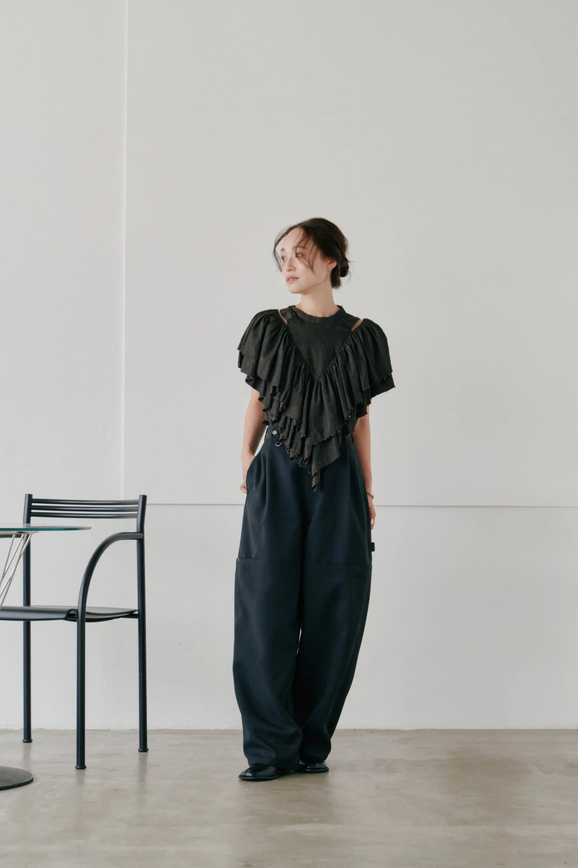 volume ruffle tops