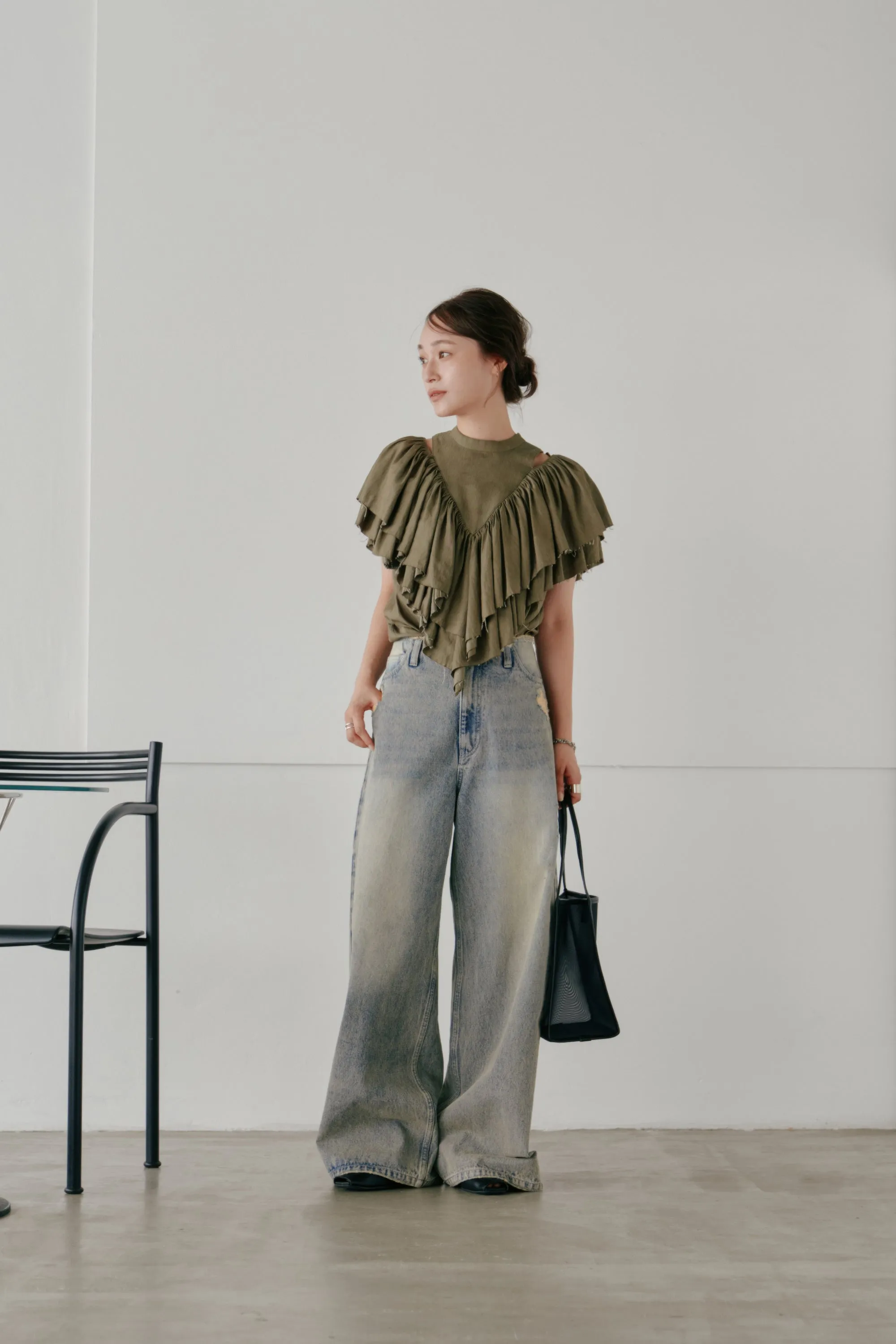 volume ruffle tops