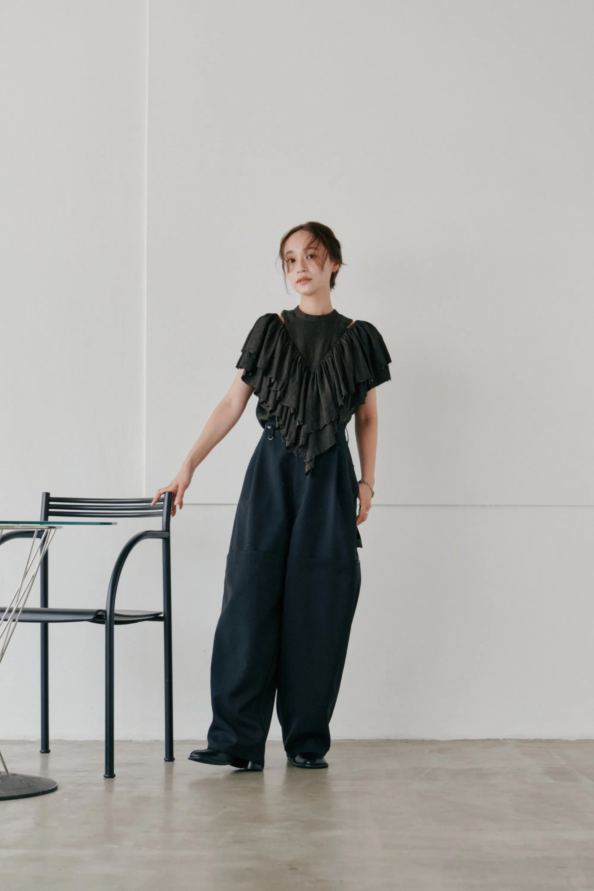 volume ruffle tops
