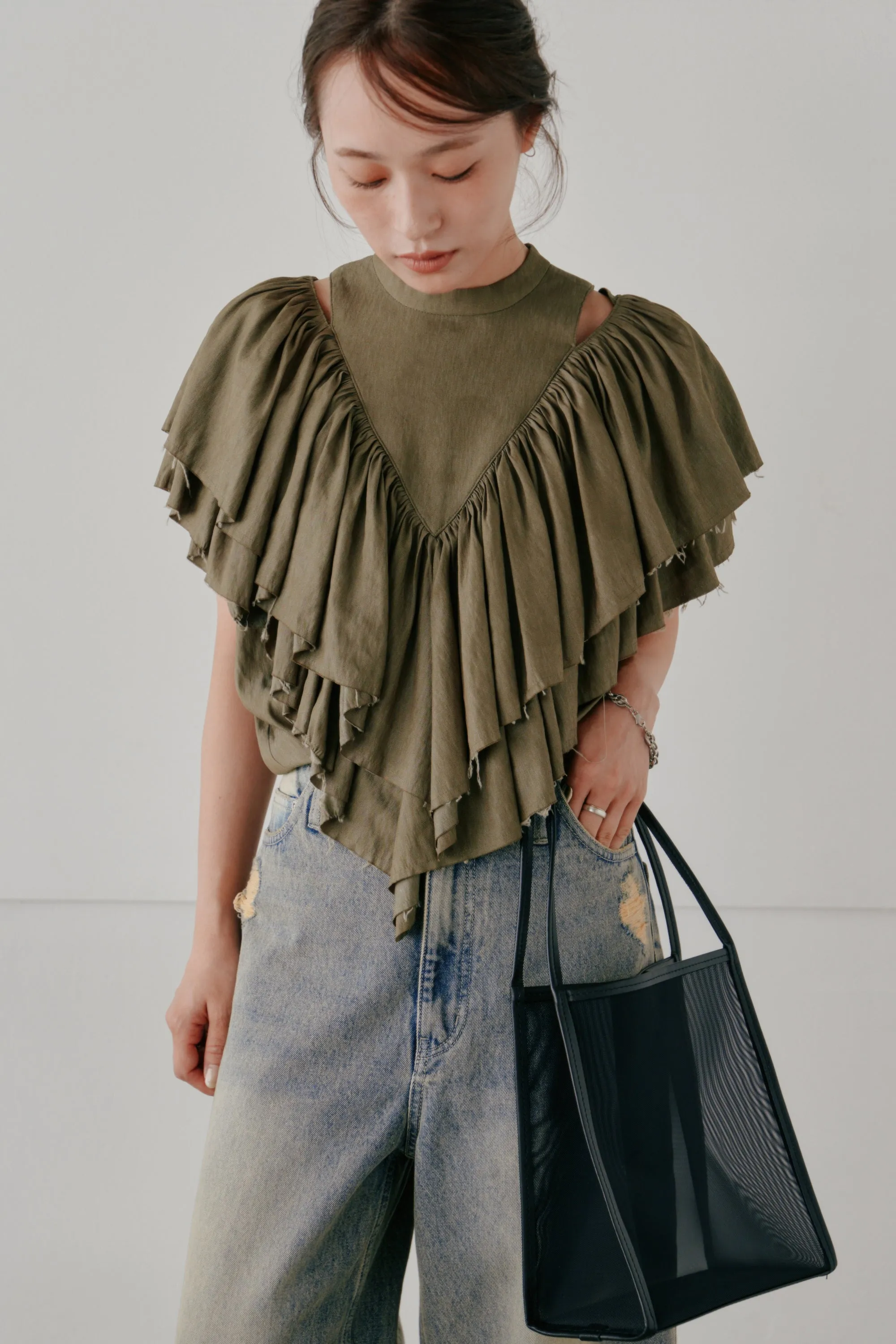 volume ruffle tops