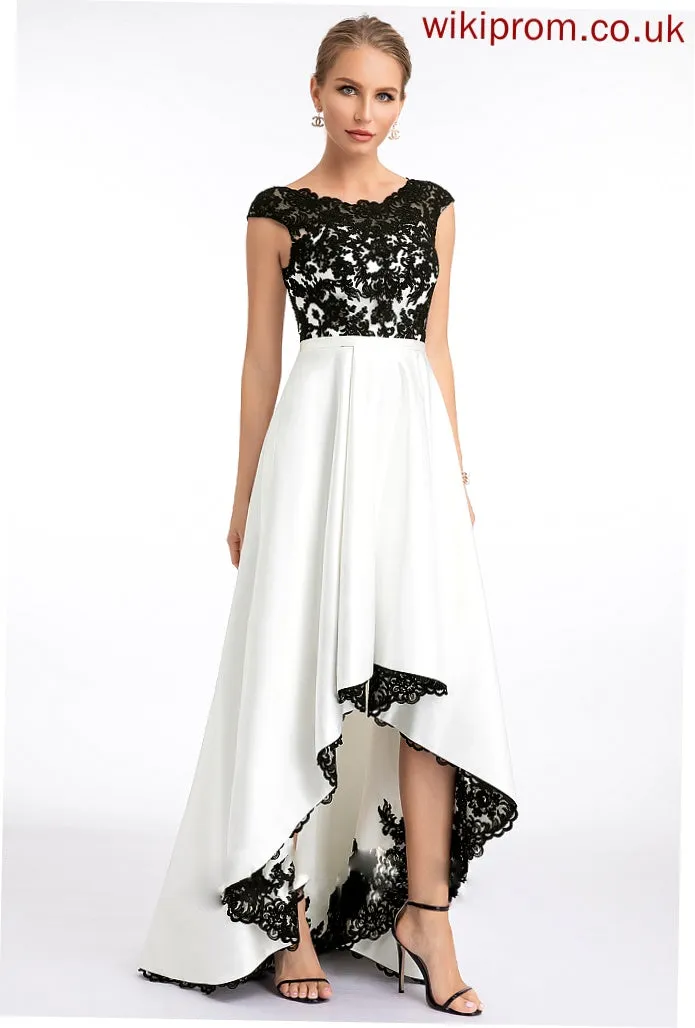 Wedding Dresses Dress Neck Asymmetrical Gisselle Scoop Ball-Gown/Princess Wedding Satin