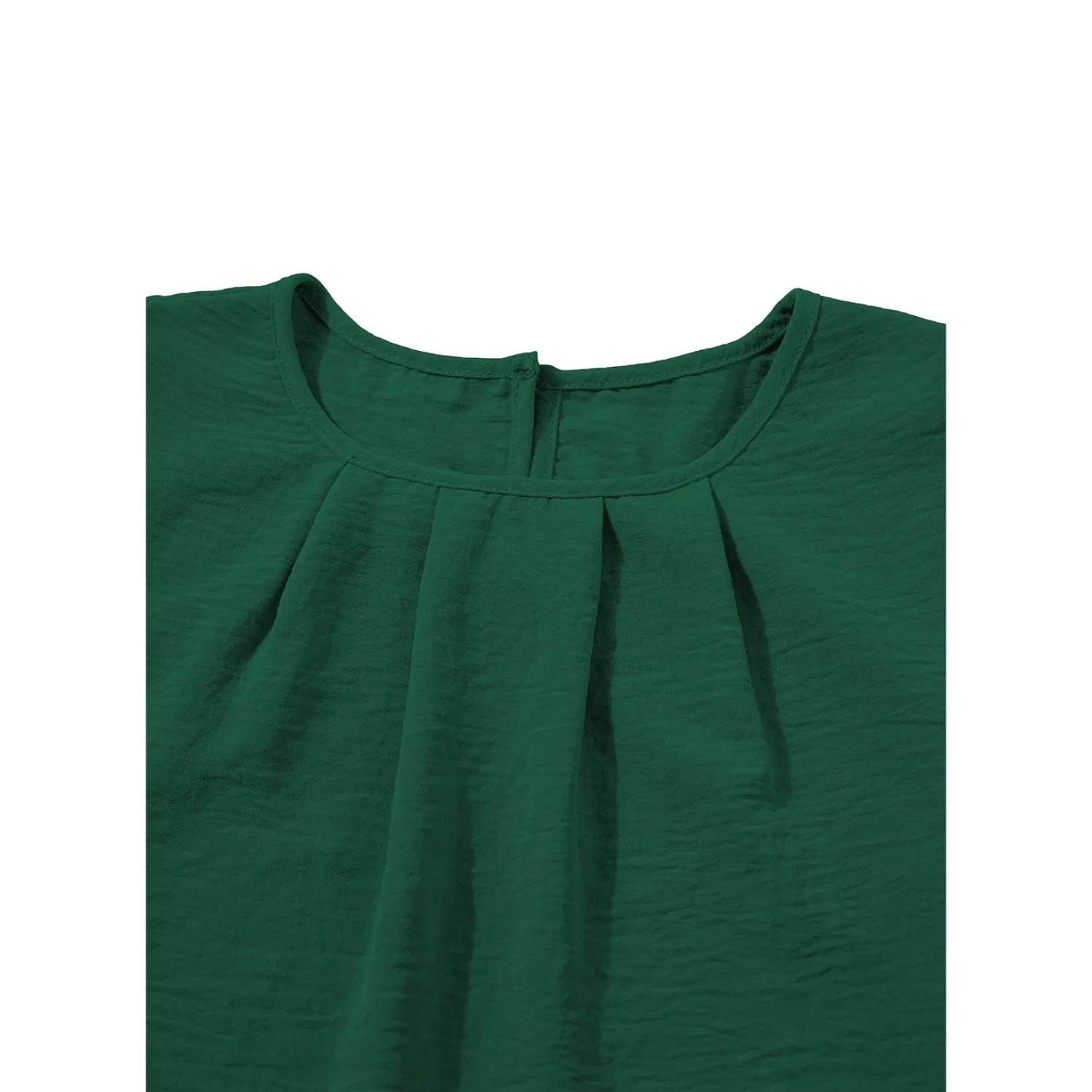 Women's Pleated Ruffle Sleeves Chiffon Blouses - Casual Summer Top